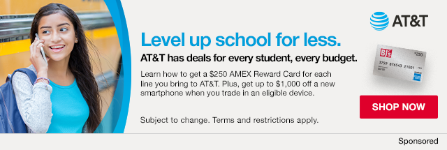 AT&T. Learn how to get a $250 AMEX Reward Card for each line you bring to AT&T.