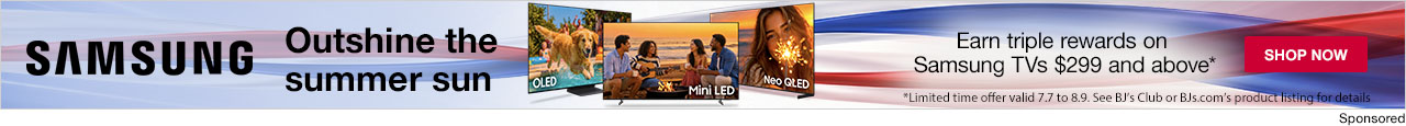 SAMSUNG earn triple rewards on Samsung TVs $299 and above*