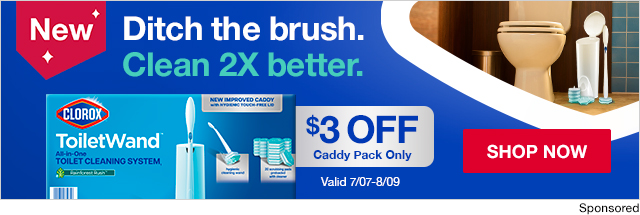 Ditch the brush. Clean 2X better. Clorox. Shop now.