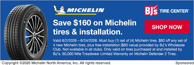 Save $160 on Michelin tires & installation. Shop now.