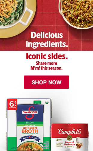 Campbell's. Delicious ingredients. Iconic sides. Share more M'm! this season.