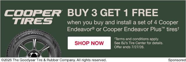 Goodyear. Cooper Tires. Buy 3 get 1 free. Shop now.