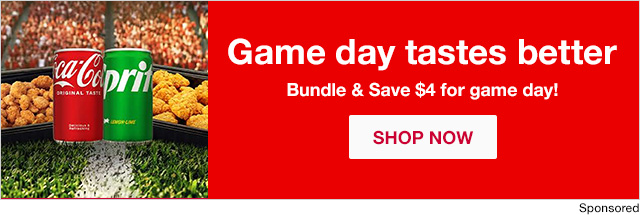 Coca Cola, Game day tastes better, Bundle & Save $4 for game day! SHOP NOW