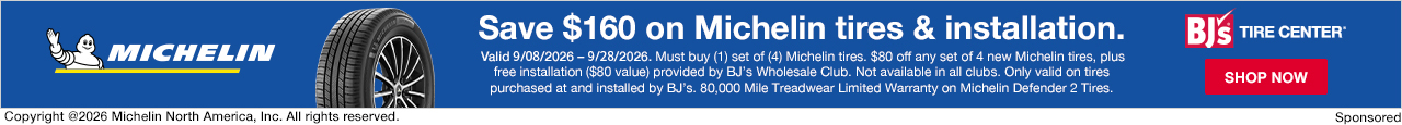 Michelin. Save $160 on Michelin tires & installation. Shop now.