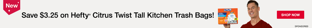 Save $3.25 on Hefty Citrus Twist Tall Kitchen Trash Bags!