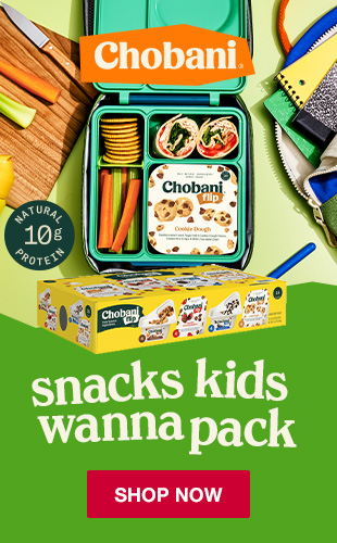 Chobani. snacks kids wanna pack.