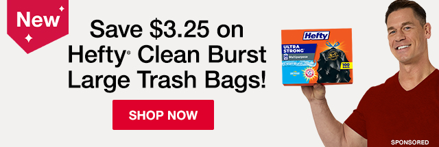 Save $3.25 on Hefty Clean Burst Large Trash Bags! Shop now.