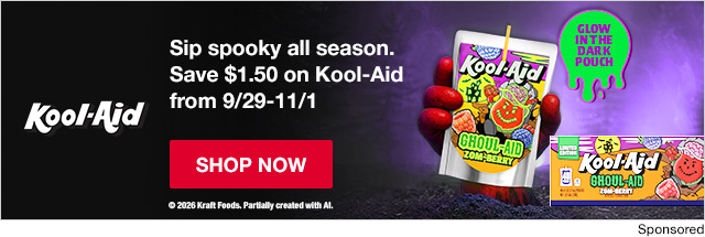 Save $1.50 on Kool-Aid from 9/29-11/1