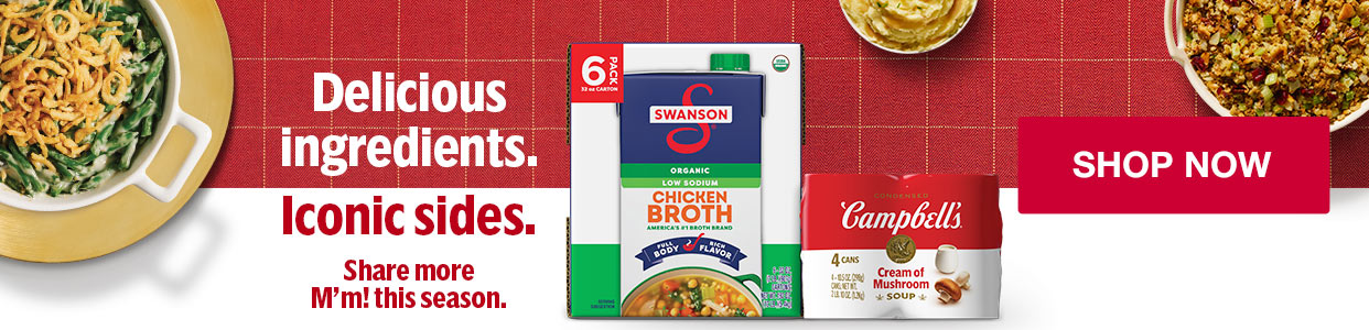 Campbell's. Delicious ingredients. Iconic sides. Share more M'm! this season.