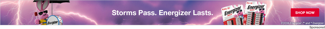 Storms pass. Energizer lasts. Shop now.