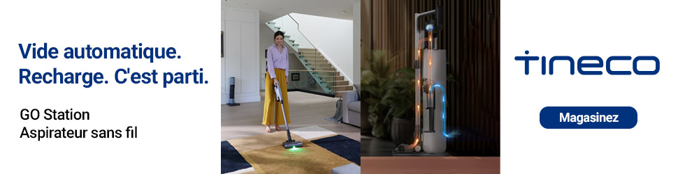 Advertisement. Tineco Go Station Aspirateur sans fil. Vide automatique. Recharge. C'est parti. 