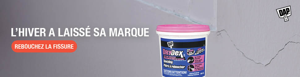 Advertisement. L'hiver a laisse sa marque. Rebouchez la fissure. 
