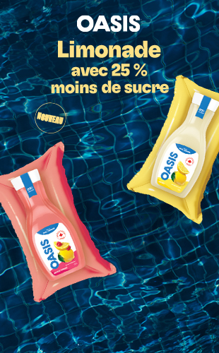 OASIS. Limonade avec 25% moins de sucre