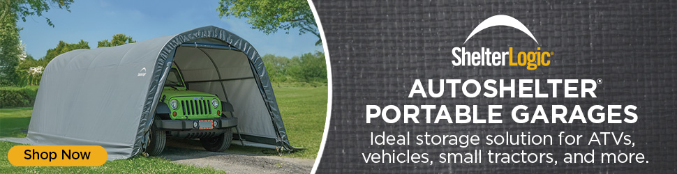 Advertisement. ShelterLogic. AUTOSHELTER® PORTABLE GARAGES. Ideal storage solution for vehicles, small tractors, and more. Shop Now.