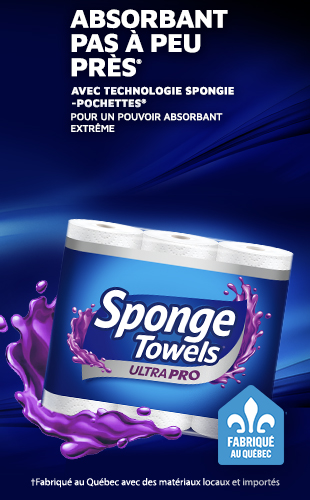 ABSORBANT PAS À PEU PRÈS AVEC TECHNOLOGIE SPONGIE -POCHETTES® POUR UN POUVOIR ABSORBANT EXTRÊME.
