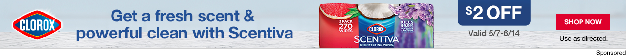 Get a fresh scent & powerful clean with Scentiva. $2 OFF. Valid 5/7-6/14. Shop Now. 