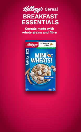 Kellogg's Cereal BREAKFAST ESSENTIALS, Cereals made with whole grains and fibre. SHOP NOW