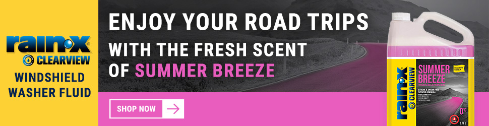Advertisement. Rain‑X. Clearview windshield washer fluid. Enjoy your road trips with the fresh scent of Summer Breeze. Shop Now.