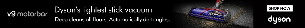 Advertisement. Dyson. V9 motorbar. Dyson's lightest stick vacuum. Deep cleans all floors. Automatically de-tangles.