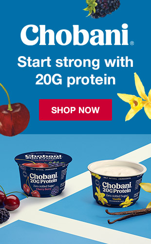 Chobani. Start strong with 20G of protein. shop now.