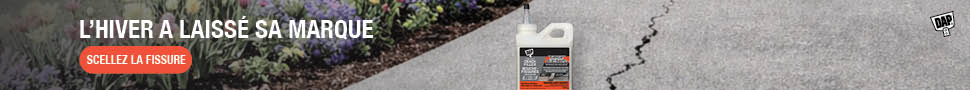 Advertisement. L'hiver a laisse sa marque. Scellez la fissure. 
