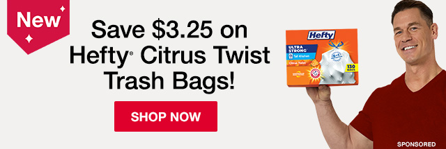 Save $3.25 on Hefty Citrus Twist Tall Kitchen Trash Bags!