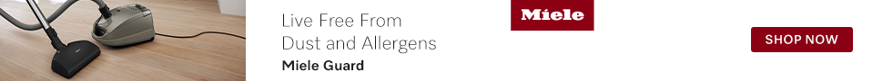 Advertisement. Live free from dust and allergens. Miele guard. Shop now. 
