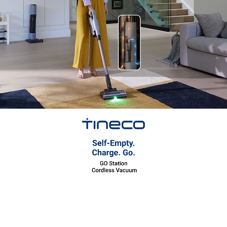TIineco. Self-Empty. Charge. Go. GO Station Cordless Vacuum. Shop Now.