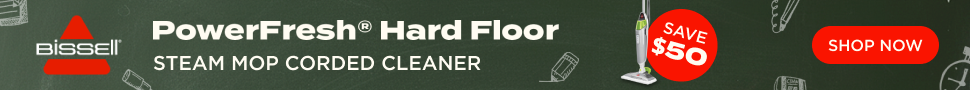 Advertisement. Bissell. PowerFresh® Hard Floor Steam Mop Corded Cleaner. Save $50. Shop Now.