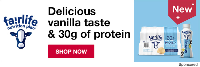 New, fairlife nutrition plan, Delicious vanilla taste & 30g of protein, SHOP NOW
