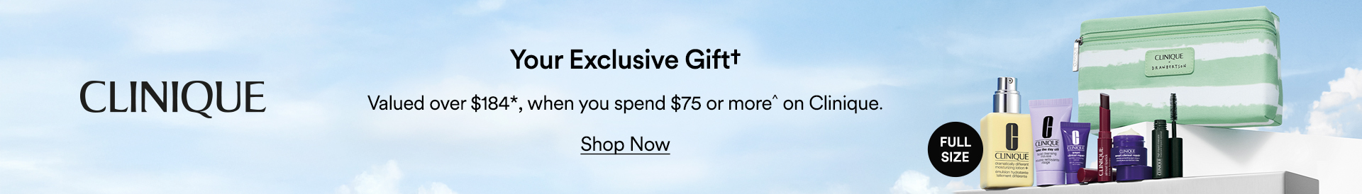 Valued over $184*, when you spend $75 or more^ on Clinique