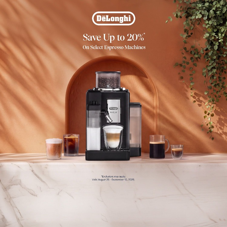 DeLonghi Save Up to 20%* On Select Espresso Machines.Shop Now.Exclusions may apply.Valid August 28 – September 10, 2026.