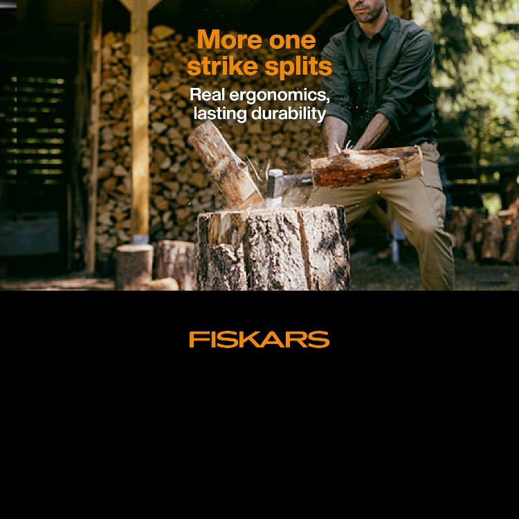 Fiskars. More one strike splits. Real ergonomics, lasting durability. Shop Now.
