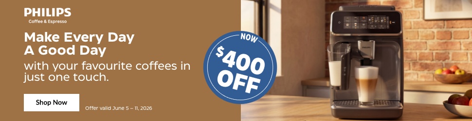 Advertisement. PHILIPS Make Every Day A Good Day Whip your favourite coffees in just one touch Shop Now $400 OFF