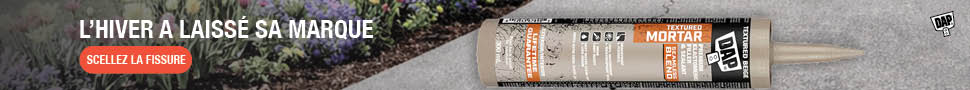 Advertisement. L'hiver a laisse sa marque. Scellez la fissure. 
