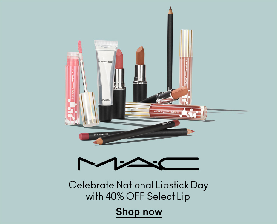 MAC. CELEBRATE NATIONAL LIPSTICK DAY WITH 40% OFF SELECT LIP. SHOP NOW.