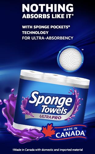 NOTHING ABSORBS LIKE IT® WITH SPONGE POCKETS® TECHNOLOGY FOR ULTRA-ABSORBENCY.