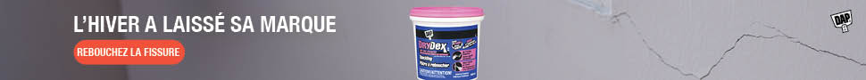Advertisement. L'hiver a laisse sa marque. Rebouchez la fissure. 
