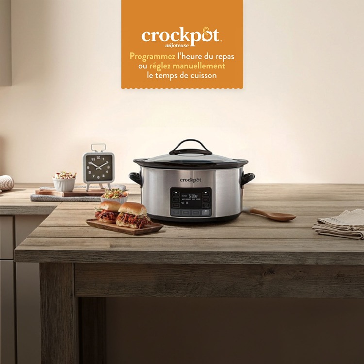 crockpot® mijoteuse. Programmez l'heure du repas ou réglez manuellement le temps de cuisson. MAGASINEZ