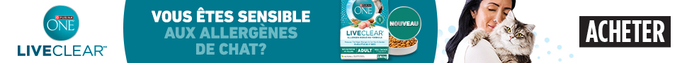 Advertisement. Purina ONE LiveClear. Nouveau. Vous êtes sensible aux allergènes de chat? Acheter.