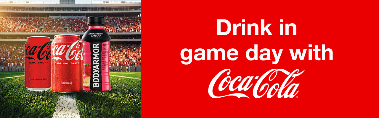 Drink in game day with Coca-Cola