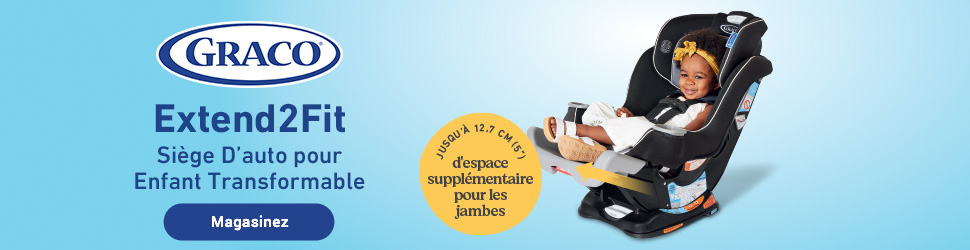 Advertisement. Graco. Extend2fit. Siege D'auto pour enfant transformable. Jus qu A 12.7CM d'espace supplementaire pour les jambes. Maga