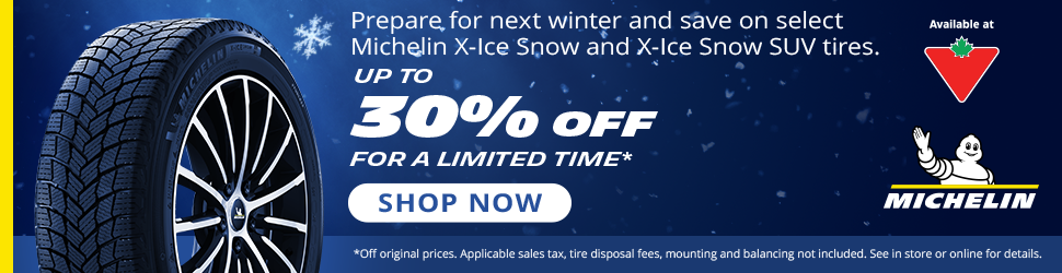 Advertisement. MICHELIN. Save on select Michelin X-Ice Snow and X-Ice Snow SUV tires. UP TO 30% OFF FOR A LIMITED TIME*. SHOP NOW. 