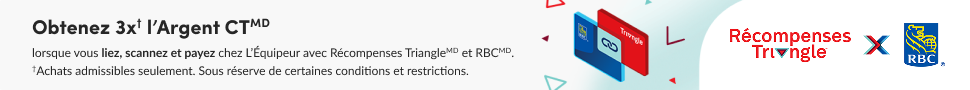 Publicité. Obtenez 3x l’Argent L’Equipeur avec RBC lorsque vous associez, scannez et payez chez L’Equipeur.