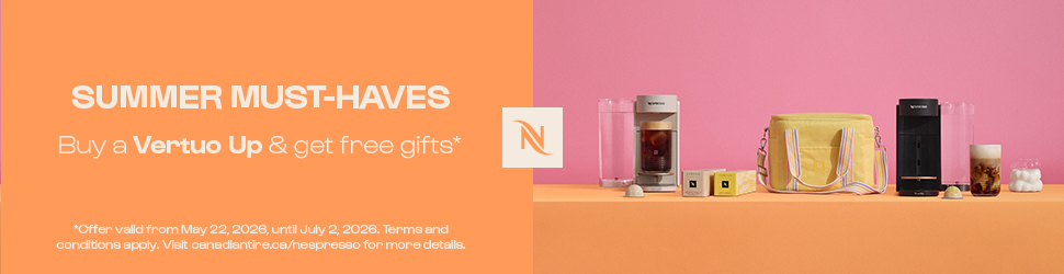 Advertisement. SUMMER MUST-HAVES Buy a Vertuo Up & get free gifts* Offer valid from May 22, 2026, to July 2, 2026.