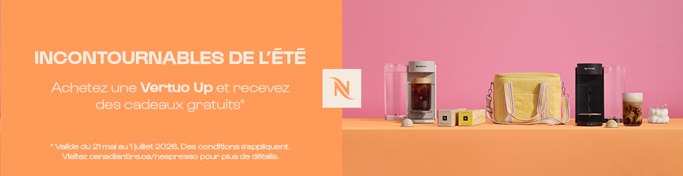 Advertisement. INCONTOURNABLES DE L’ÉTÉ Achetez une Vertuo Up et recevez des cadeaux gratuits