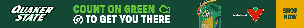 Advertisement. Quaker State. Kilometers in a bottle motor oil. Full synthetic. Available at Canadian Tire. Shop Now.