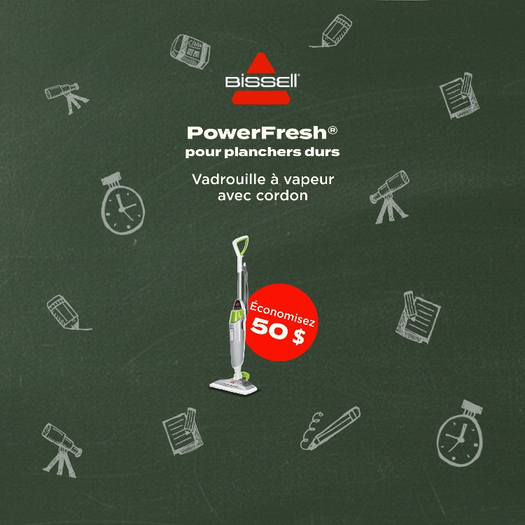 Bissell. PowerFresh® pour planchers durs, vadrouille à vapeur avec cordon. Économisez 50 $. Magasinez.