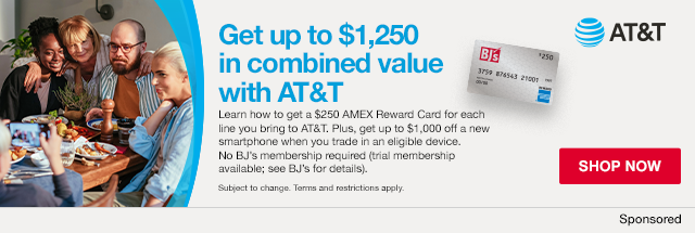 BJ's Members get up to $1,250 in combined value with AT&T