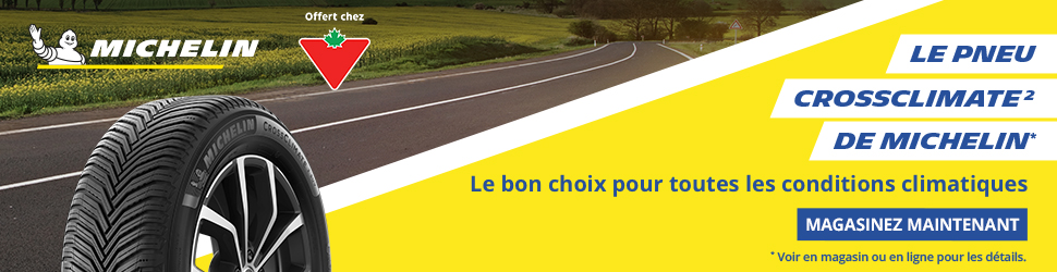 Advertisement. Le Pneu CrossClimate 2 De Michelin. Le bon choix pour toutes les conditions climatiques.